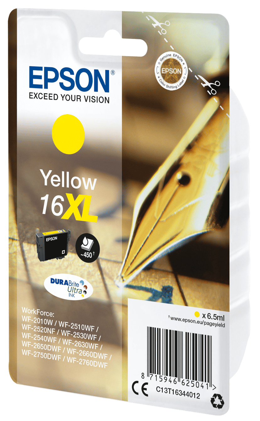 Epson Inkt Geel XL T1634 DURABrite - WF2630