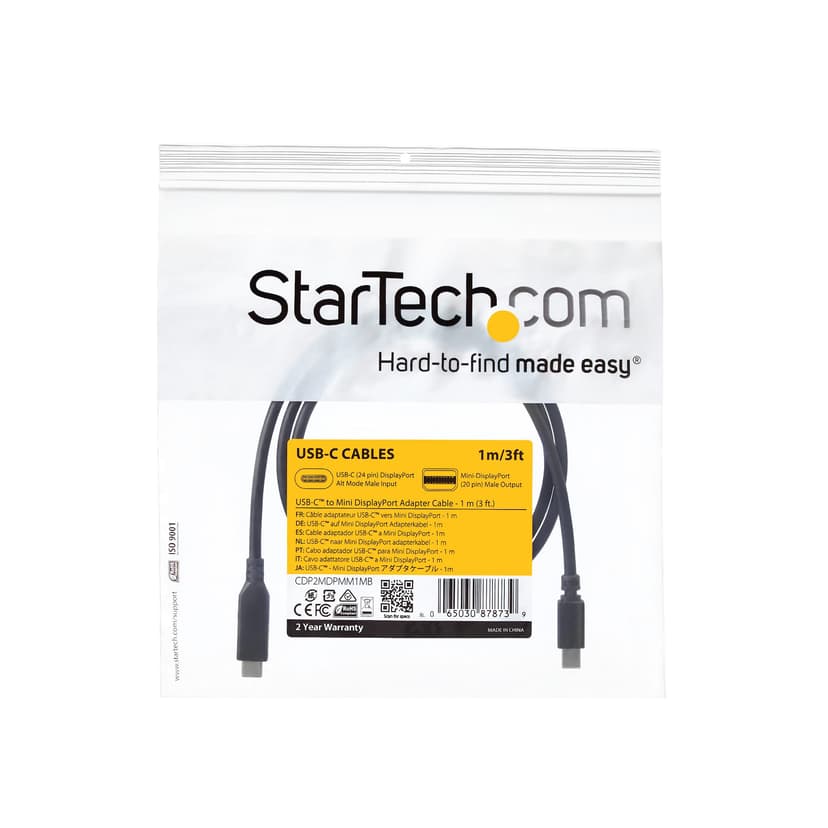 Startech USB-C to Mini DisplayPort Cable 1m USB-C Mini DisplayPort Musta