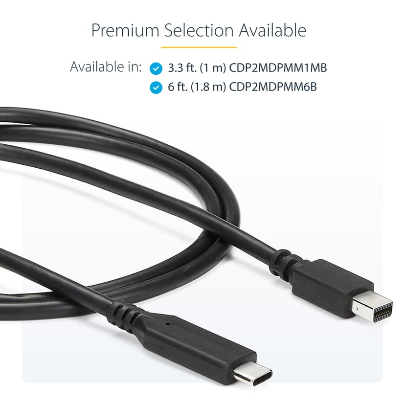 Startech 1m / 3 ft USB-C to Mini DisplayPort Cable 1m USB-C Mini DisplayPort Zwart