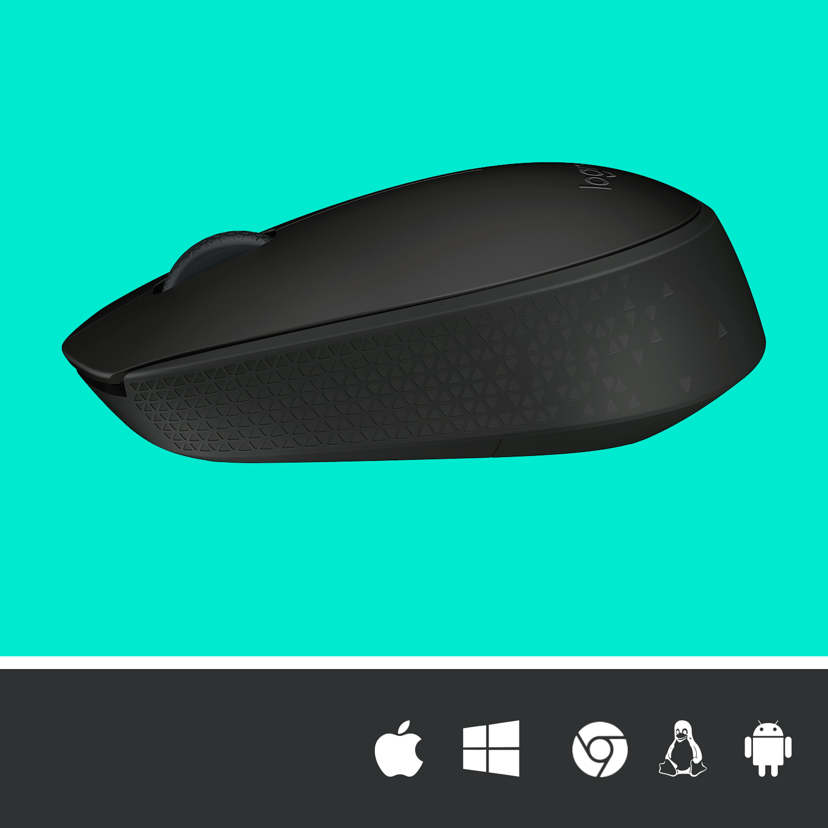 Logitech M171 RF Draadloos Muis Zwart, Grijs