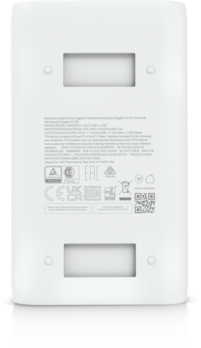 Ubiquiti UniFi 10GbE PoE++ 802.3BT 60W PoE Injector
