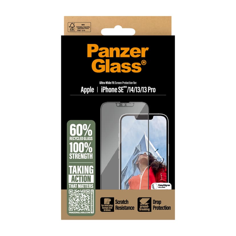 Panzerglass Ultra-Wide Fit iPhone 13, iPhone 13 Pro, iPhone 14, iPhone 16e