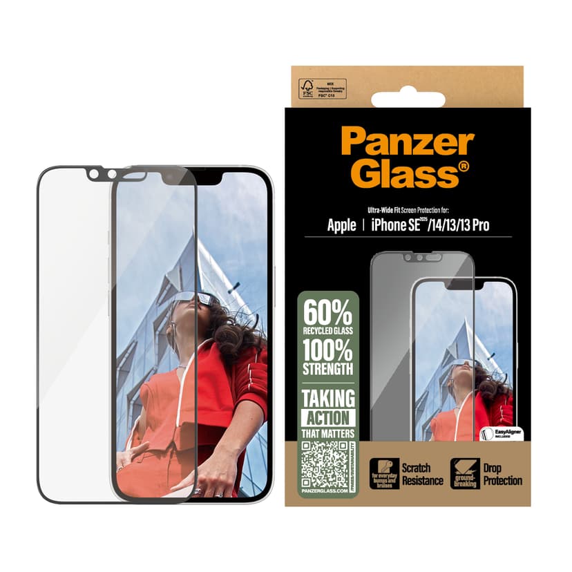 Panzerglass Ultra-Wide Fit iPhone 13, iPhone 13 Pro, iPhone 14, iPhone 16e