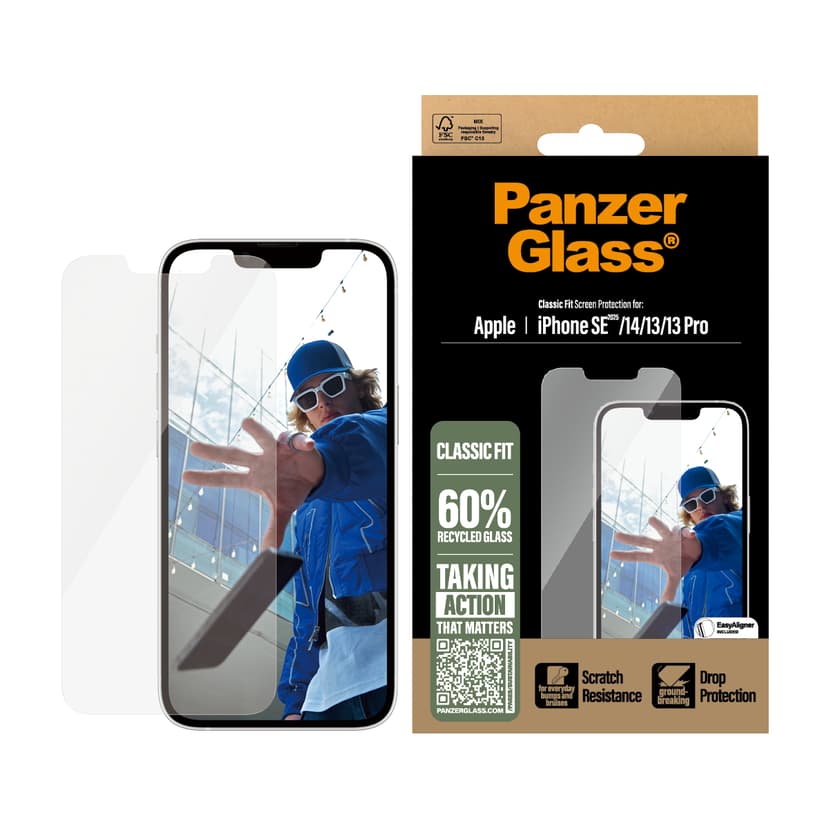 Panzerglass Classic Fit iPhone 13, iPhone 13 Pro, iPhone 14, iPhone 16e, iPhone 17e