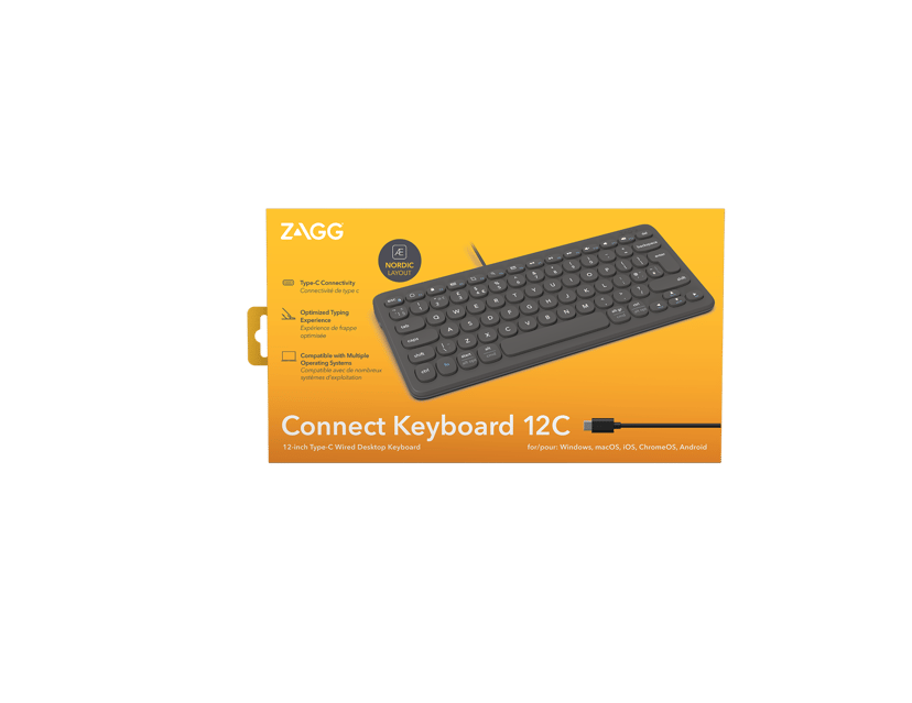 Zagg Universal Keyboard USB-C Wired Nordic Langallinen Pohjoismainen