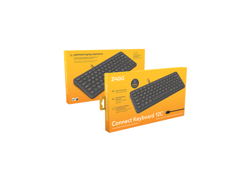 Zagg Universal Keyboard USB-C Wired Nordic Langallinen Pohjoismainen