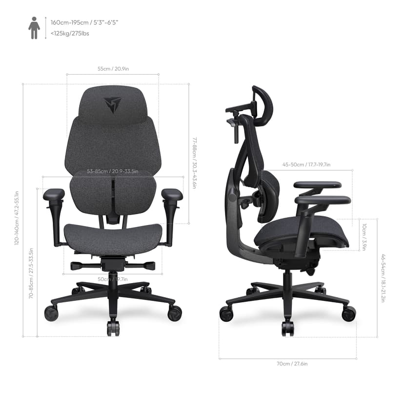 ThunderX3 Flex Pro Loft Mørkegrå