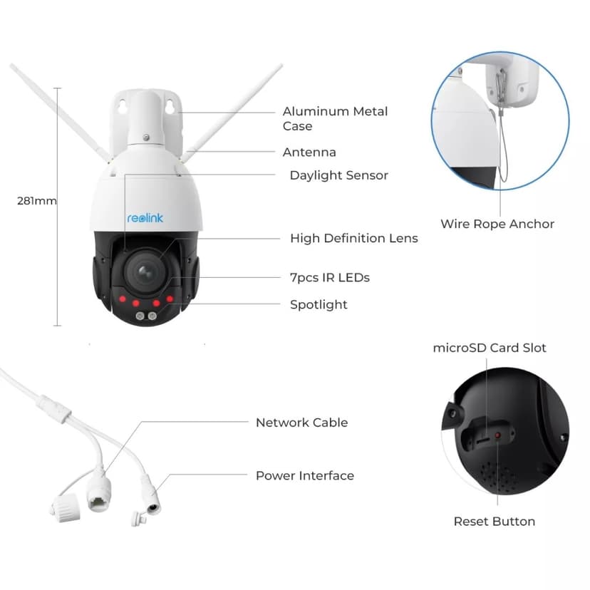 Reolink W840 4K 8MP WiFi 6 PTZ - (Kuppvare klasse 2)