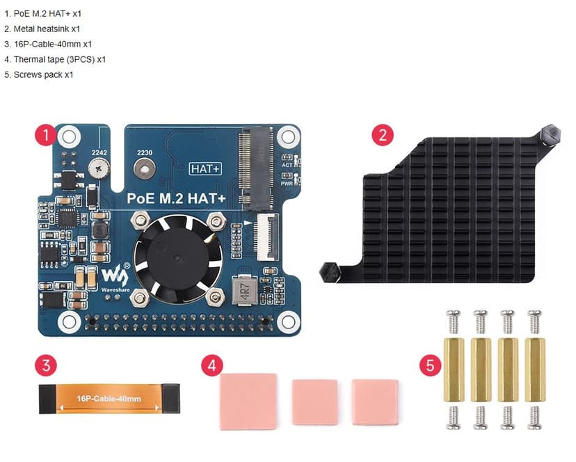 GENERIC Waveshare POE M.2 HAT+