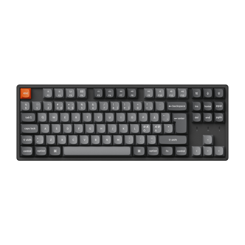 Keychron K8 Max 80% WL Tri-Mode HS Kablet og trådløs Keychron Super Red Nordisk