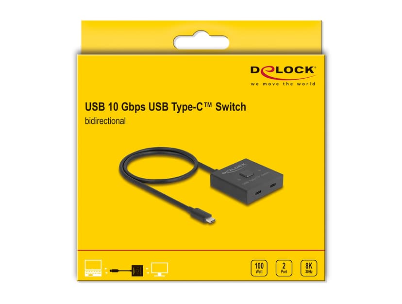 Delock 18911 gränssnittshubbar USB 3.2 Gen 2 (3.1 Gen 2) Type-C 10000 Mbit/s Svart