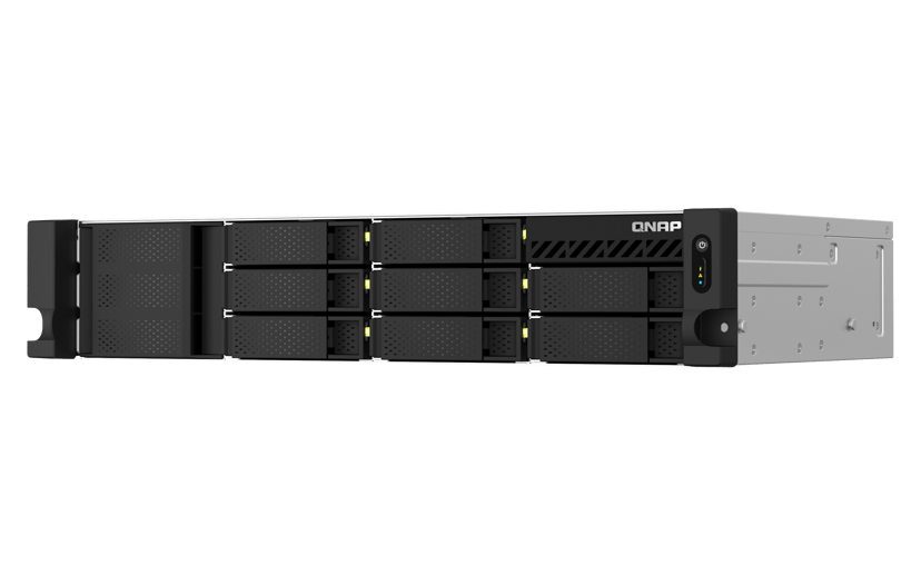 QNAP TS-873AeU-RP NAS Teline ( 2U ) Ryzen Embedded V1500B 4 GB DDR4 0 TB QuTS hero musta