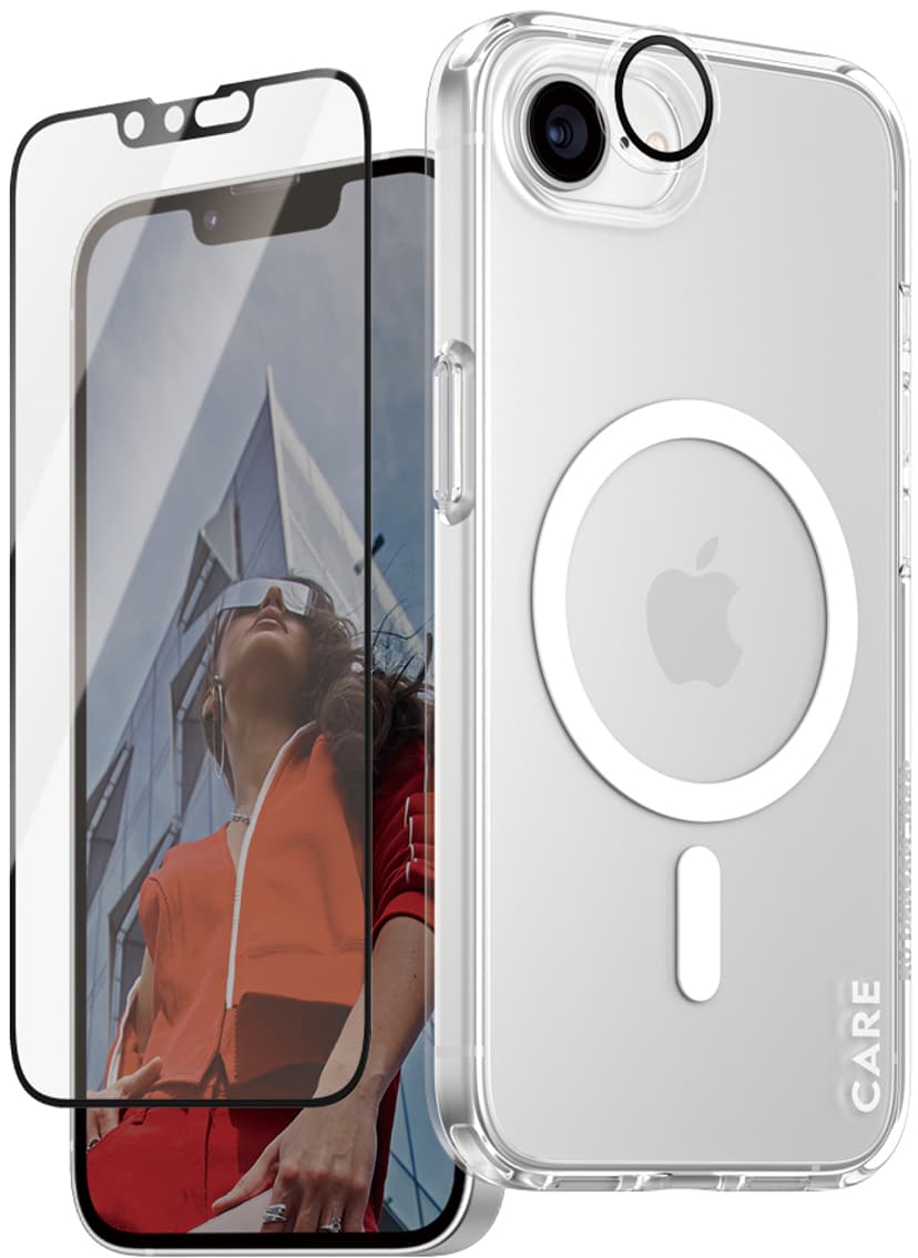 Panzerglass CARE 3-in-1 Bundle iPhone 16e Läpinäkyvä
