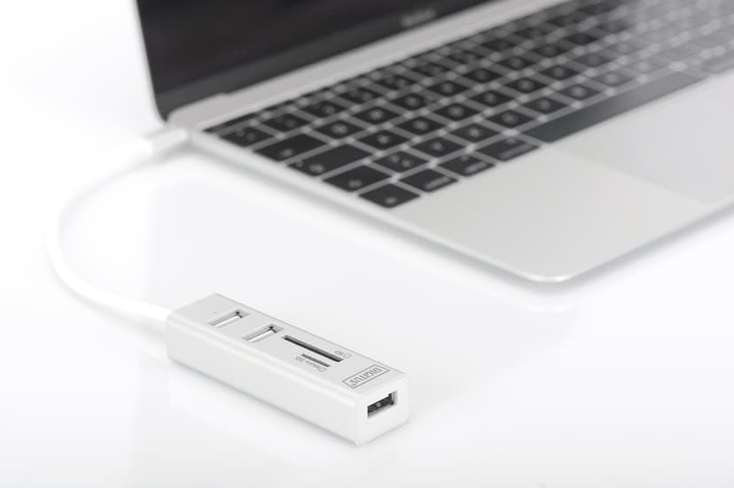 Digitus DA-70243 kortleser USB 2.0 Hvit