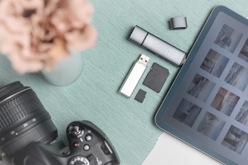 Digitus DA-70886 kortleser USB 3.2 Gen 1 (3.1 Gen 1) Type-A/Type-C Aluminium