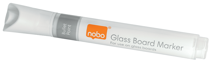 Nobo Tavlepenner Kulepenn med flytende blekk Hvit 4stk - Nobo Glass Boards