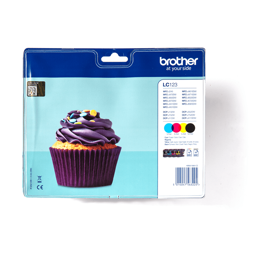 Brother Muste Kit (BK/C/M/Y) LC123 - MFC-J4510DW