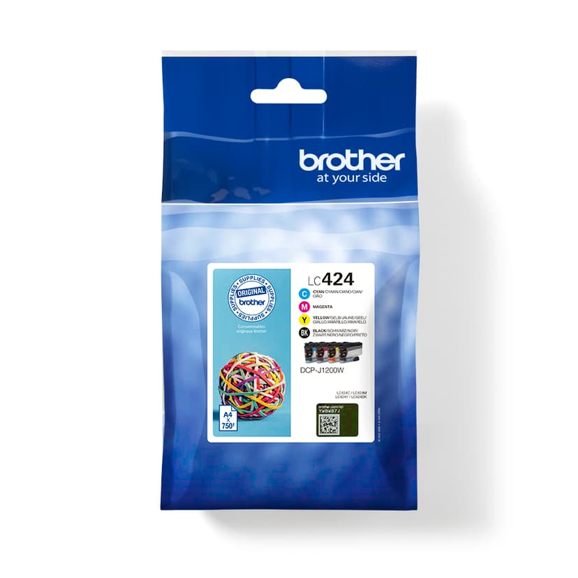 Brother Ink Multipack (BK/C/M/Y) LC424VAL 750 Pages - DCP-J1200W