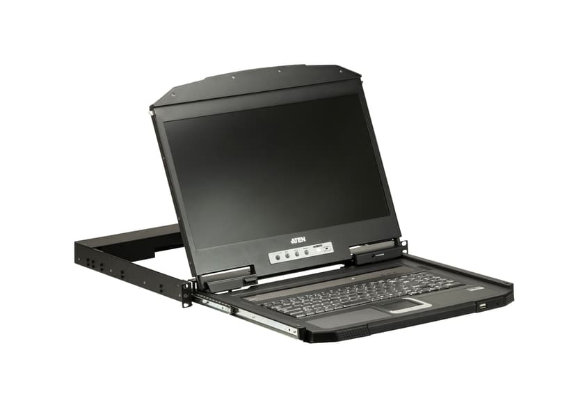 Aten CL3700NW rack console 47 cm (18.5") 1920 x 1080 Pixels Metaal, Kunststof Zwart 1U