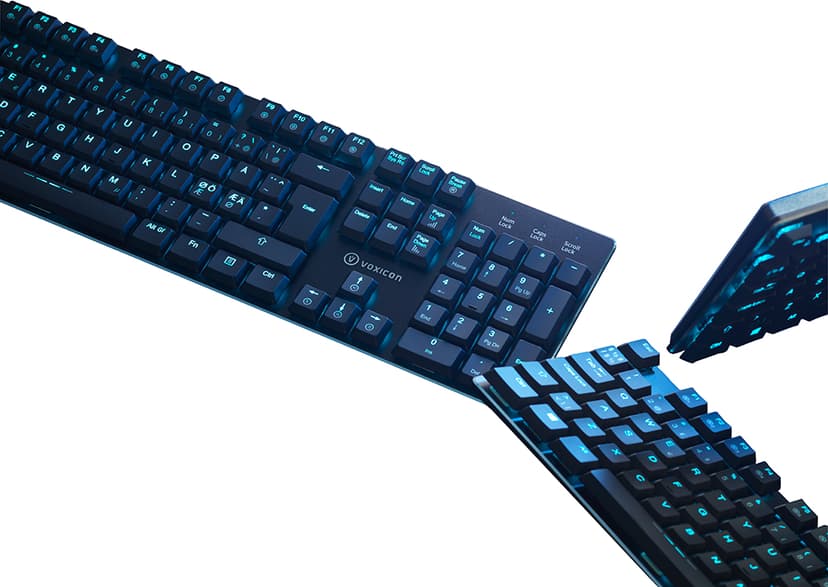 Voxicon GR8-9 Mekaniskt Gamingtangentbord Kabel Kailh Red Nordisk