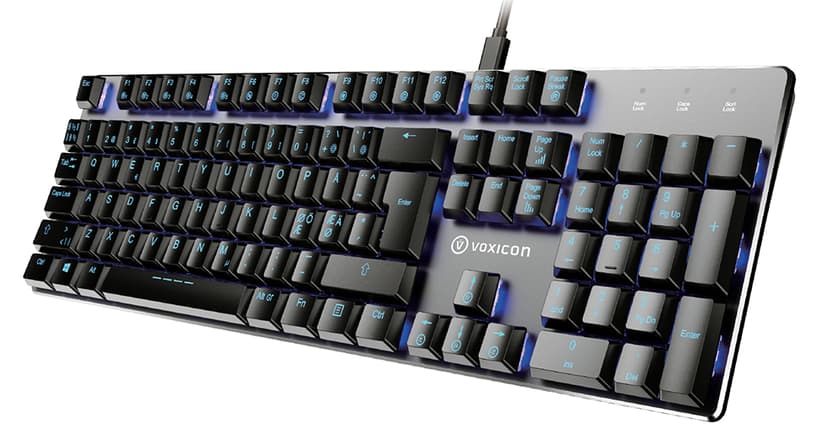 Voxicon GR8-9 RGB Mekaniskt Gamingtangentbord Kabel Kailh Red Nordic