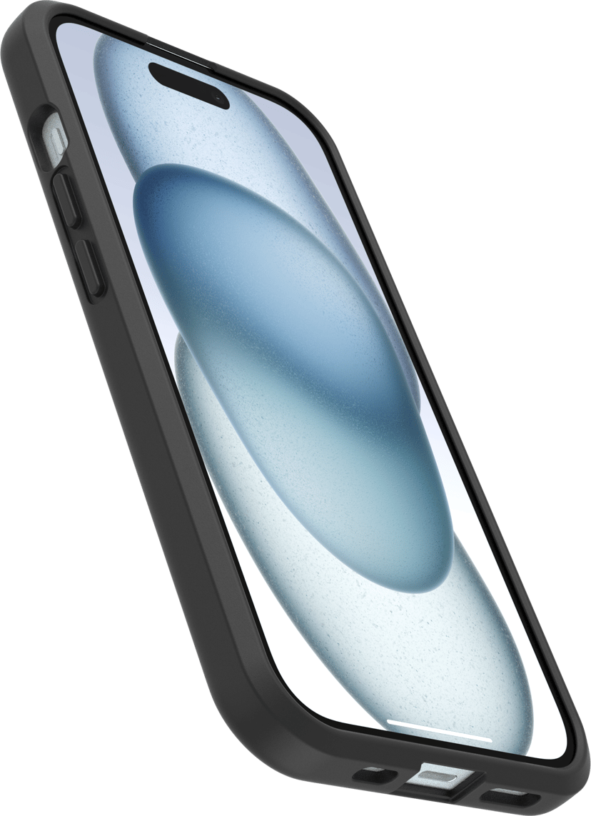Otterbox React MagSafe Series iPhone 13, iPhone 14, iPhone 15, iPhone 16e Läpinäkyvä, Musta