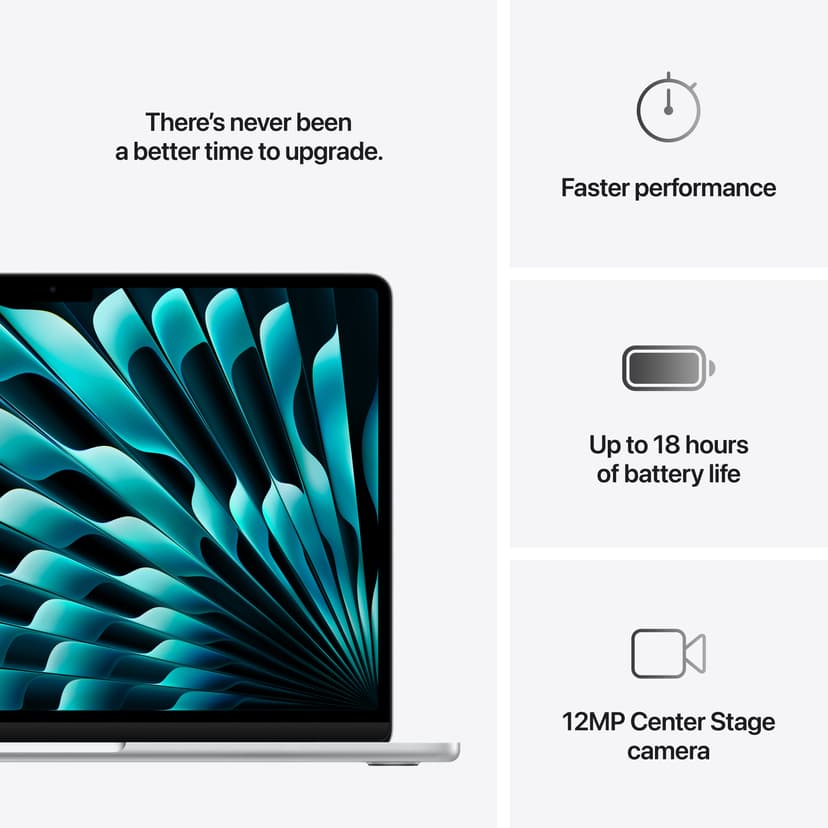 MacBook Air 13.6インチ 2025•M4•16GB•256GB MacBook Air (13-inch, 2025) M4 | Zilver | 16GB | 256GB