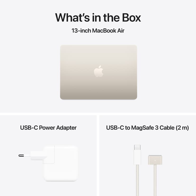 Apple MacBook Air (2025) Tähtivalkea Apple M4 16GB 256GB 13.6"