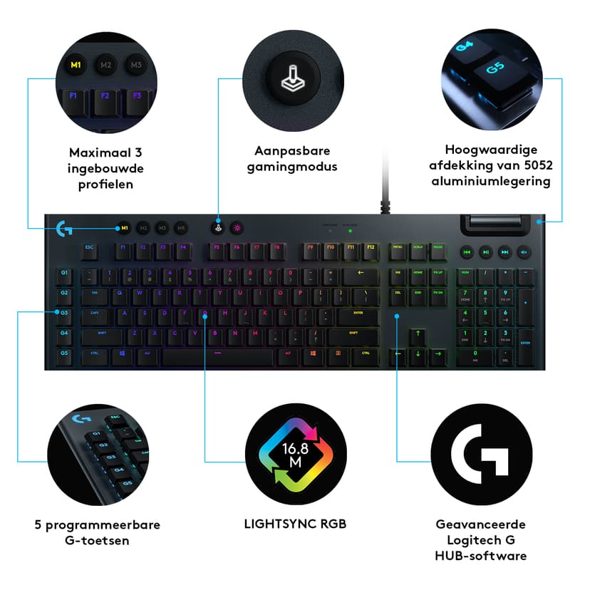 Logitech Gaming G815 Bedraad Logitech GL Tactile Engels