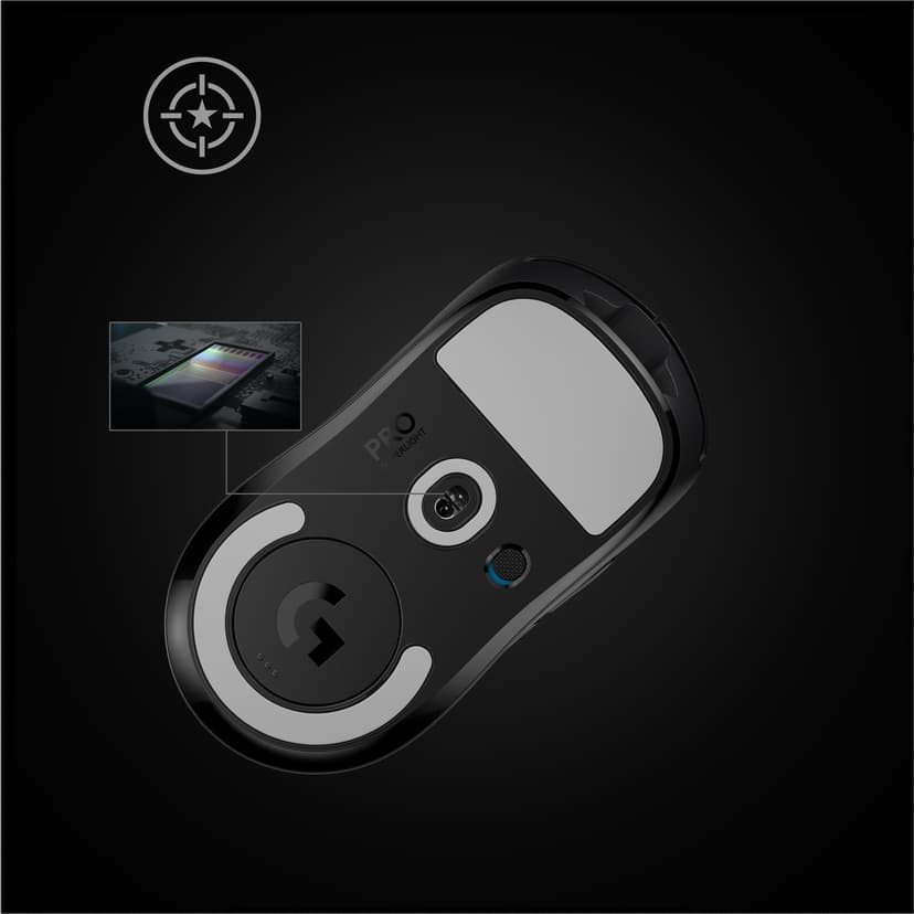 Logitech Pro X Superlight Gaming RF kabel-fri Mus Svart