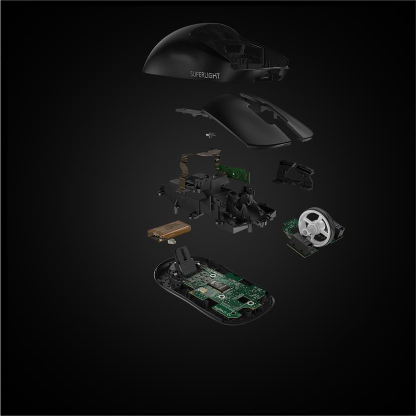 Logitech Pro X Superlight Gaming RF kabel-fri Mus Svart