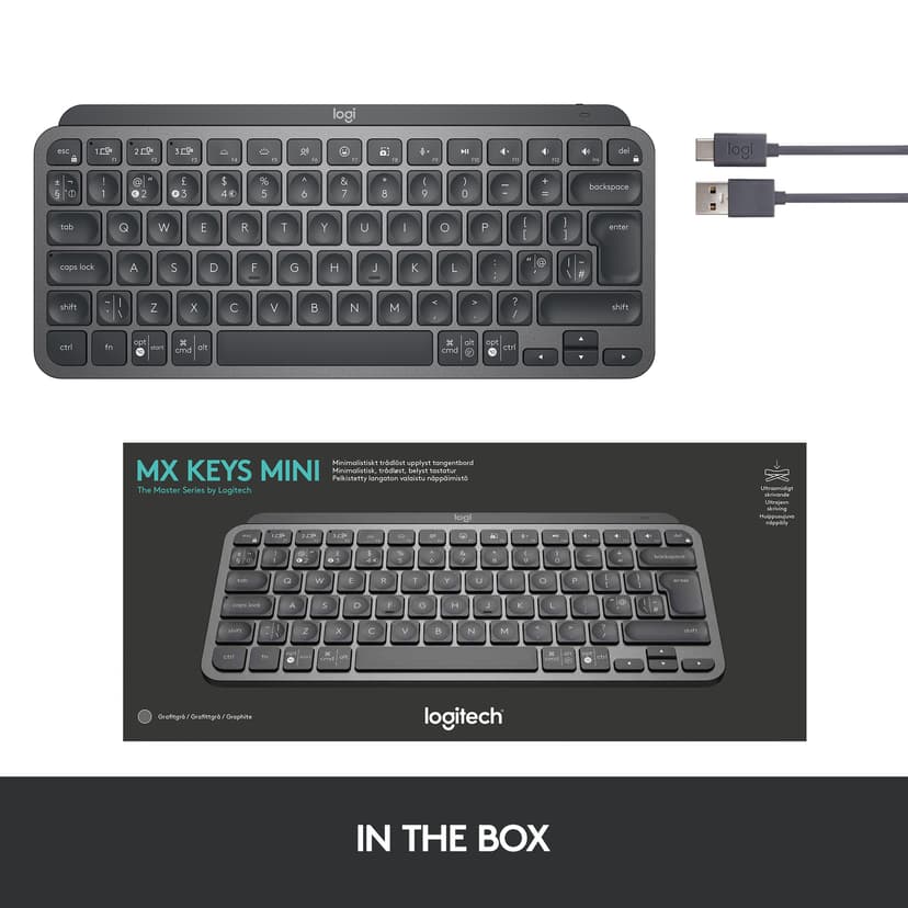 Logitech Mx Keys Mini Wireless Keyboard Graphite #us-int Draadloos US International