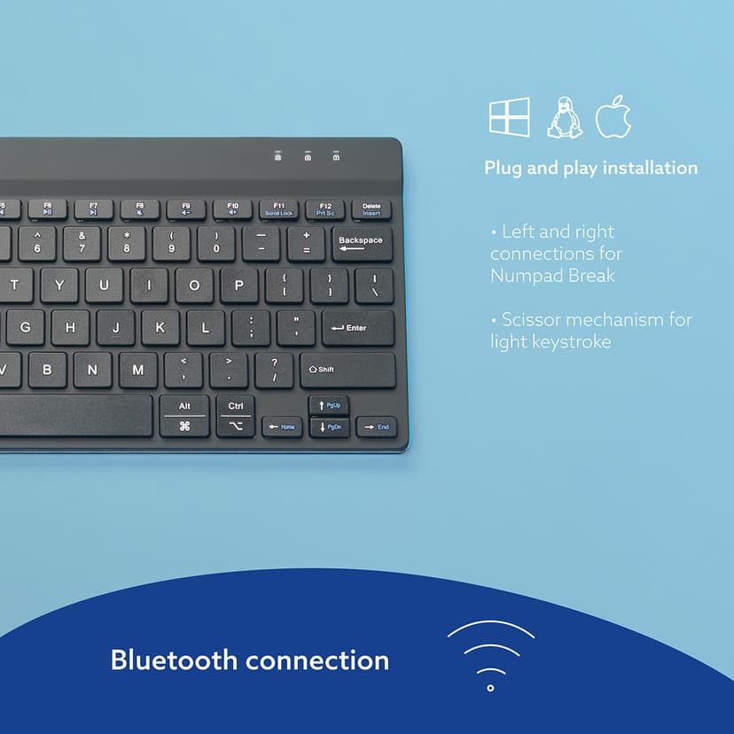 R-Go Tools Compact Break Ergonomic Trådløs Hollandsk Tastatur