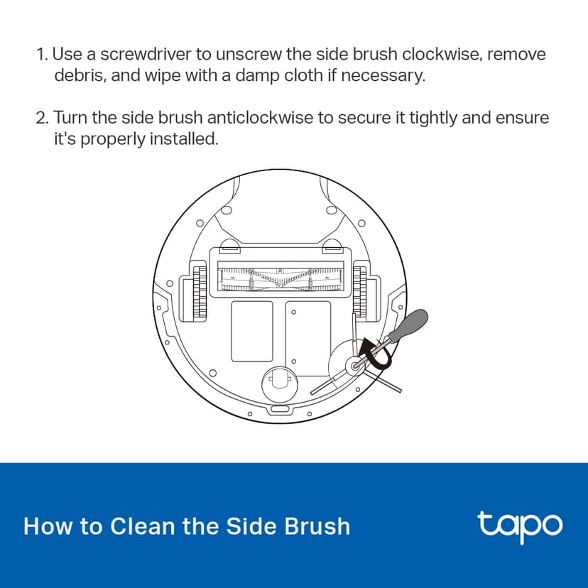 TP-Link Tapo-robotipölynimurin harja- ja suodatinsarja - Robottipölynimuri RV20 Max/RV20 Max Plus/RV30 Max/RV30Max Plus