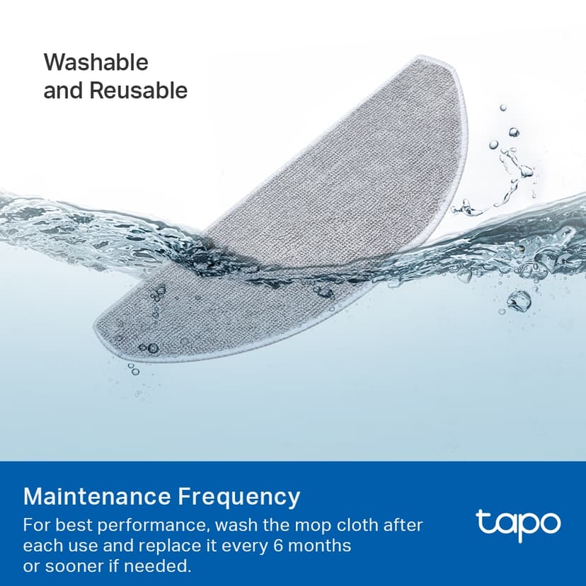 TP-Link Tapo vaskbar moppeklud 5stk - Robotstøvsuger RV20 Max/RV20 Max Plus/RV30 Max/RV30Max Plus