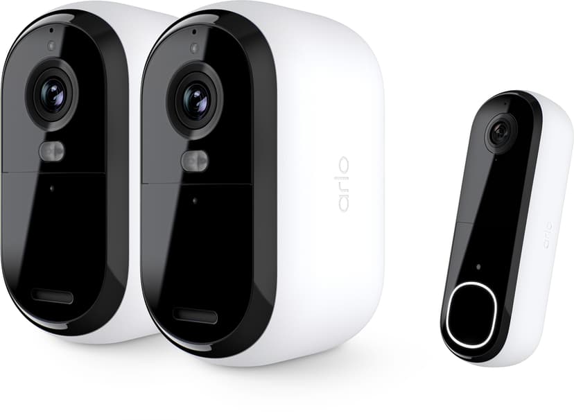 Arlo Essential 2K Security Kit (2x Utomhuskamera + 1x Video Dörrklocka)