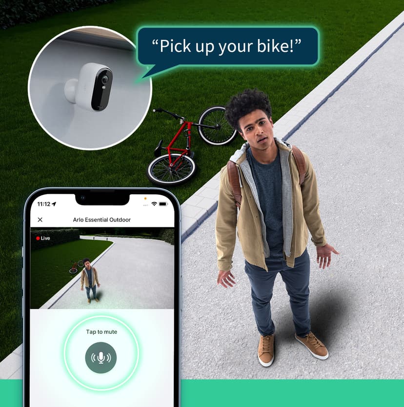 Arlo Essential 2K Security Kit (2x Utendørskamera + 1x Videodørklokke)