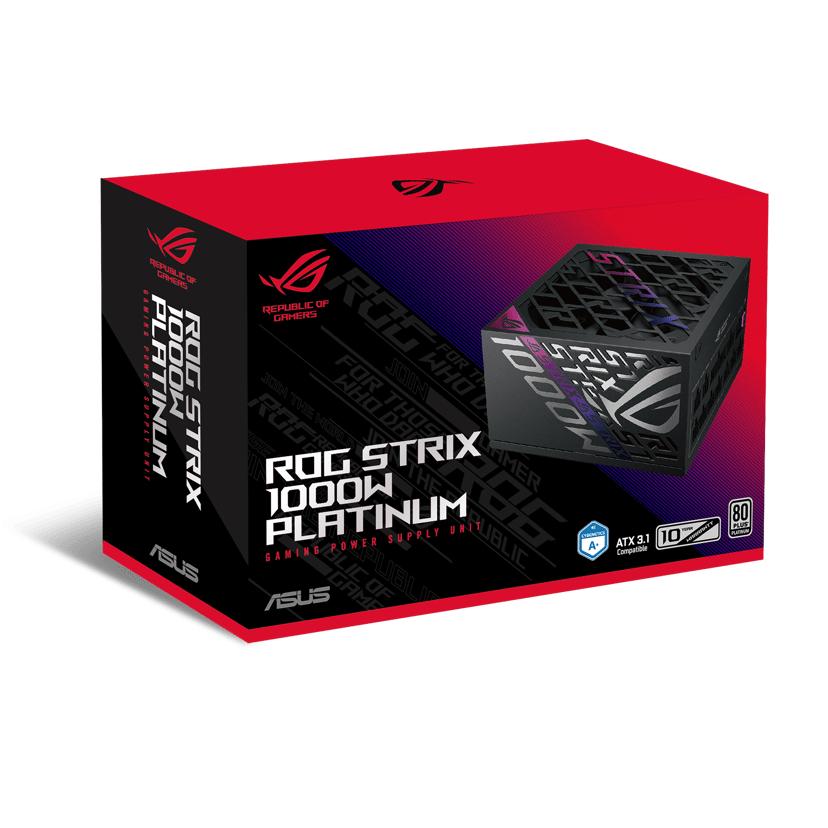ASUS ROG STRIX-1000P-GAMING strømforsyningsenhet 1000 W 20+4 pin ATX ATX Sort, Sølv 1000W ATX 80 PLUS Platinum