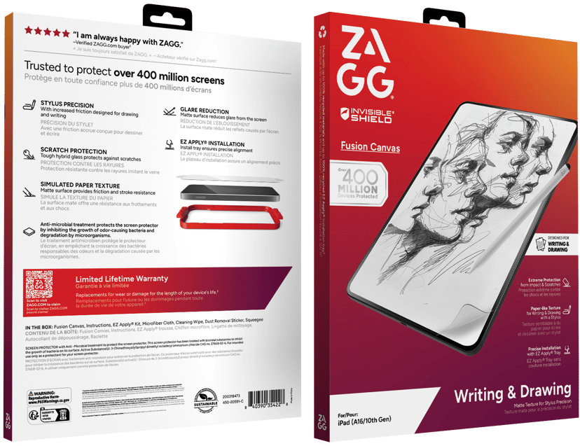 Zagg InvisibleShield Fusion Canvas iPad 10th gen, iPad 11th gen