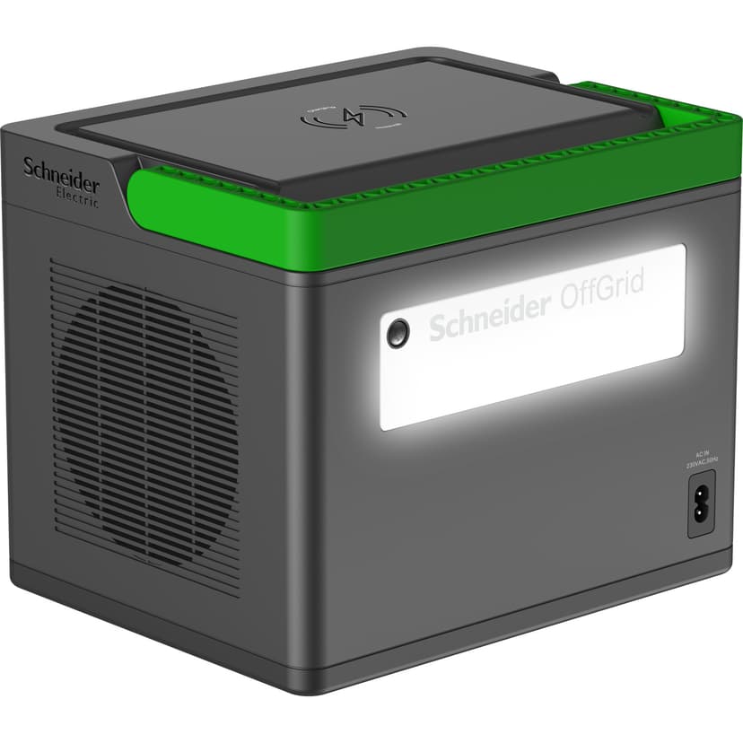 APC SE OffGrid Portable Power Station 500 - Li-Ion-batteri, LCD-skjerm, 2x stikkontakter, 3x USB-A, 2x USB-C, 3x 12V-utganger, trådløs lader