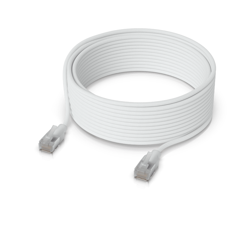 Ubiquiti Ultra-thin Braided Shielded RJ-45 Cat 6A 12m Gennemsigtig, Hvid