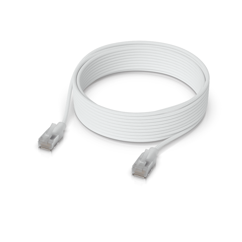 Ubiquiti Ultra-thin Braided Shielded RJ-45 Cat 6A 8m Gennemsigtig, Hvid