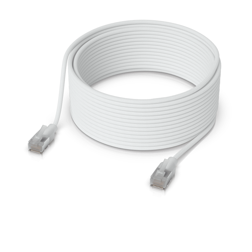 Ubiquiti Ultra-thin Braided Shielded RJ-45 Cat 6A 15m Gennemsigtig, Hvid
