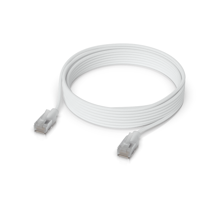 Ubiquiti Ultra-thin Braided Shielded RJ-45 Cat 6A 5m Gennemsigtig, Hvid