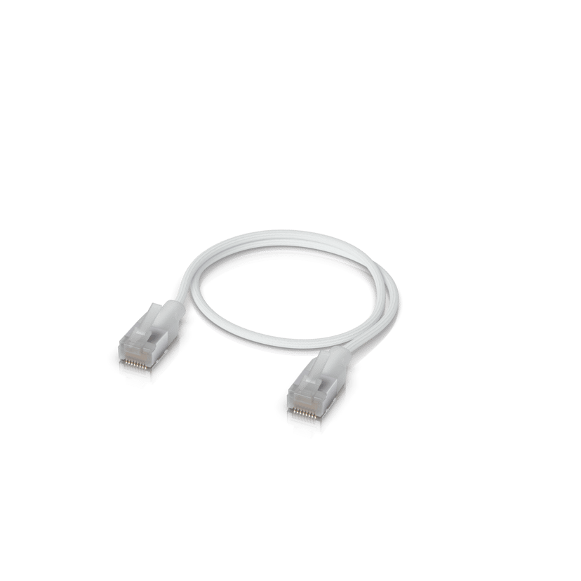 Ubiquiti Ultra-thin Braided Shielded RJ-45 Cat 6A 0.3m Gennemsigtig, Hvid