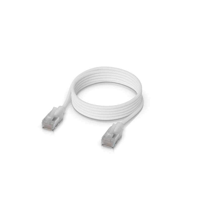 Ubiquiti Ultra-thin Braided Shielded RJ-45 Cat 6A 1m Gjennomsiktig, Hvit