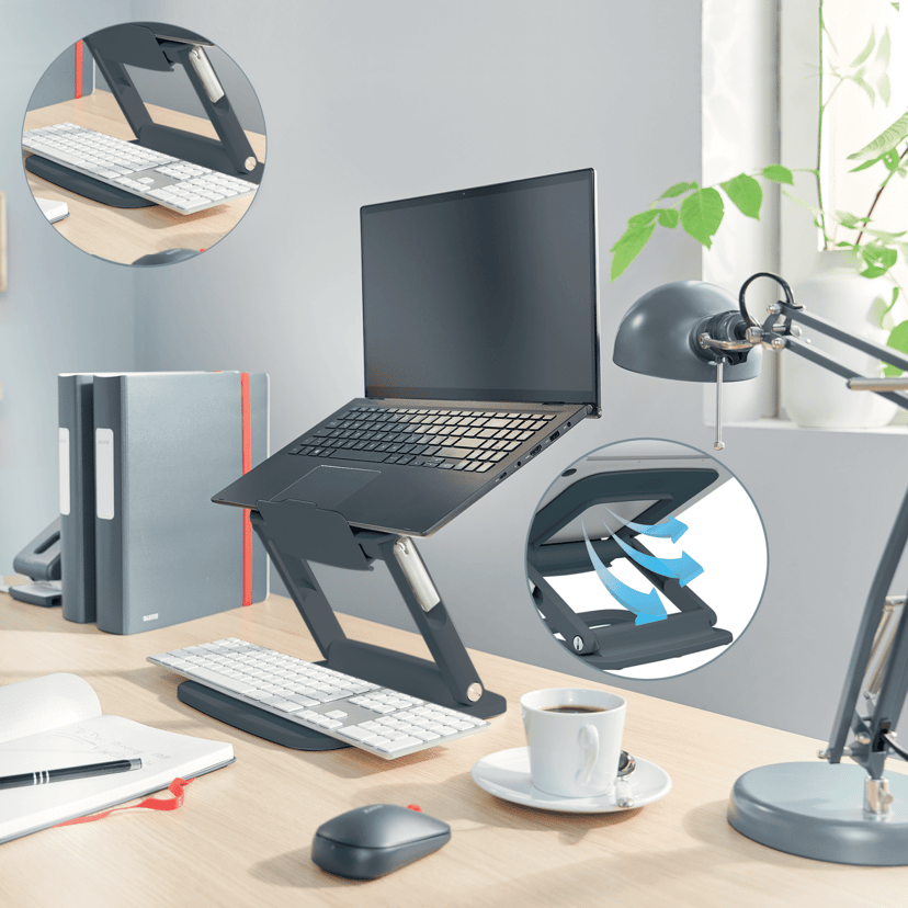 Leitz Ergo Justerbart Multi-Vinkel Laptopstativ Grå