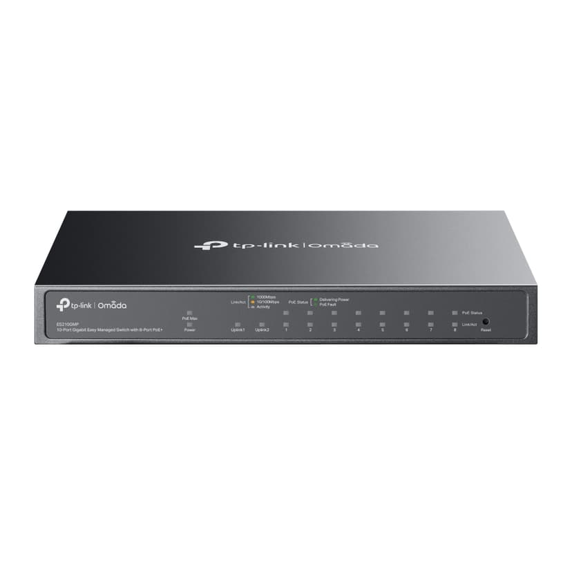 TP-Link Omada ES210GMP nettverkssvitsj Administrert Gigabit Ethernet (10/100/1000) Power over Ethernet (PoE) Svart