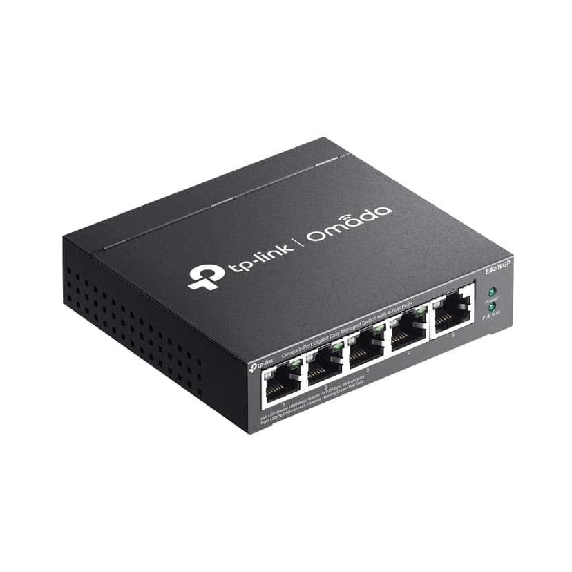 TP-Link Omada ES205GP Managed L2 5-Port 4x1 GB PoE 1xGB Svart