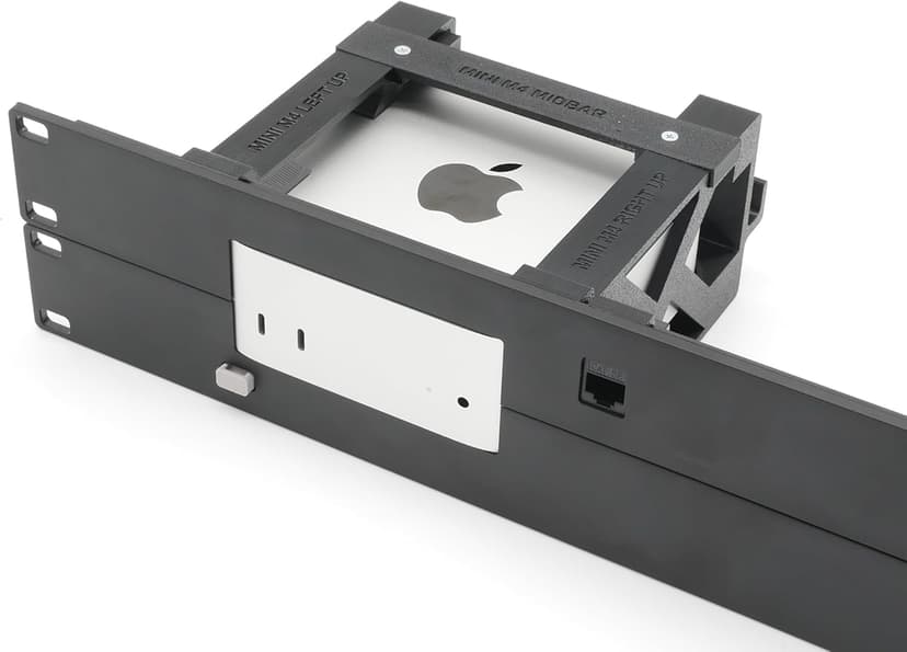 Direktronik 2U Svart 19" panel with fastener for Apple Mac mini M4